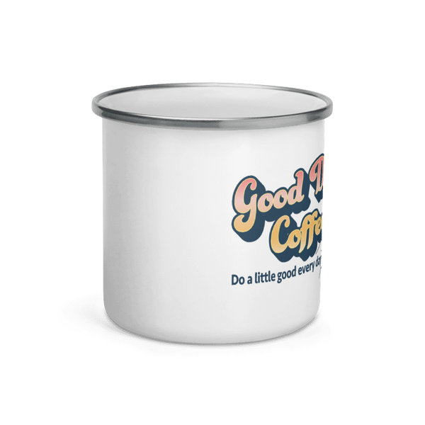 Taza de esmalte "Good Day Coffee"